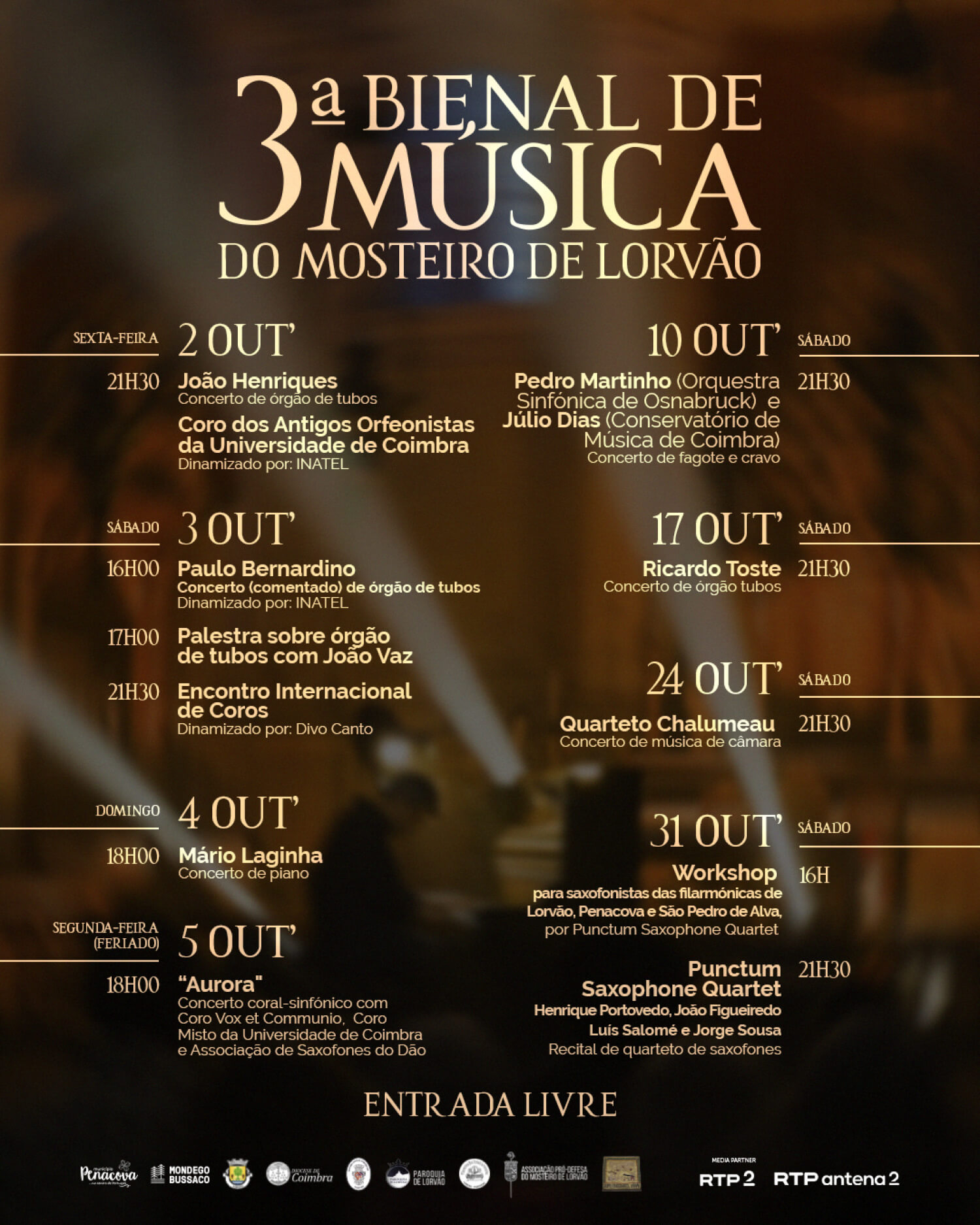 Evento - 3ª Bienal de Música do Mosteiro de Lorvão